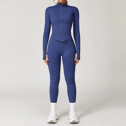 Seamless Gym Set Workout Clothes 2/3PCS Yoga Set Women'S Sportswear Fitness Leggings Sports Bra Athletic Long Sleeve Yoga Suit