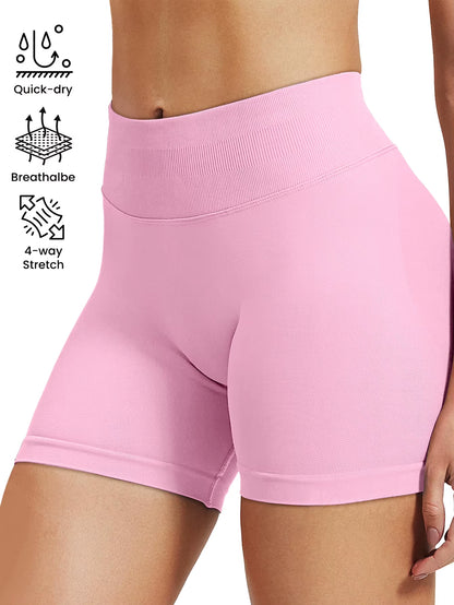High Stretch Hip Lifting Fitness Yoga Shorts with Peach Hips and No Awkward Lines, Pilates Medium Intensity Training Shorts