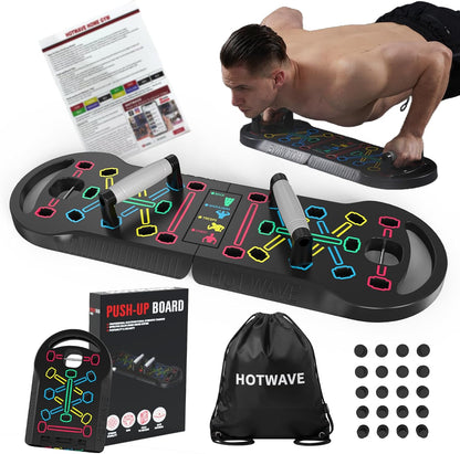 Push up Board Fitness, Portable Foldable 20 in 1 Push up Bar at Home Gym, Pushup Handles for Floor. Professional Strength Training Equipment for Man and Women