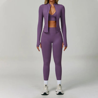 2/3PCS Sportswear Seamless Yoga Set Women Long Sleeve Gym Clothes Yoga Suits Women'S Fitness Set Sports Bra Gym Workout Leggings