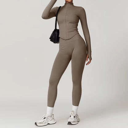 Seamless Gym Set Workout Clothes 2/3PCS Yoga Set Women'S Sportswear Fitness Leggings Sports Bra Athletic Long Sleeve Yoga Suit