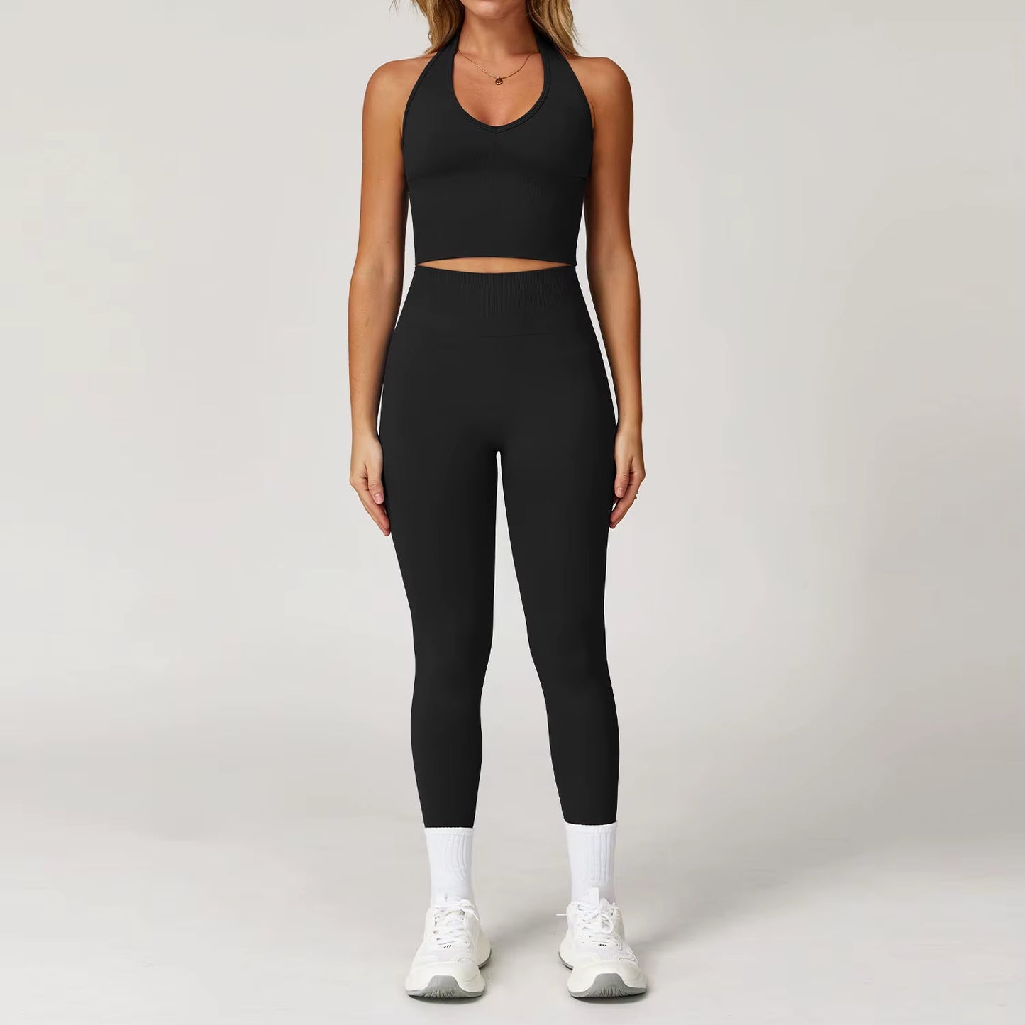 Seamless Gym Set Workout Clothes 2/3PCS Yoga Set Women'S Sportswear Fitness Leggings Sports Bra Athletic Long Sleeve Yoga Suit