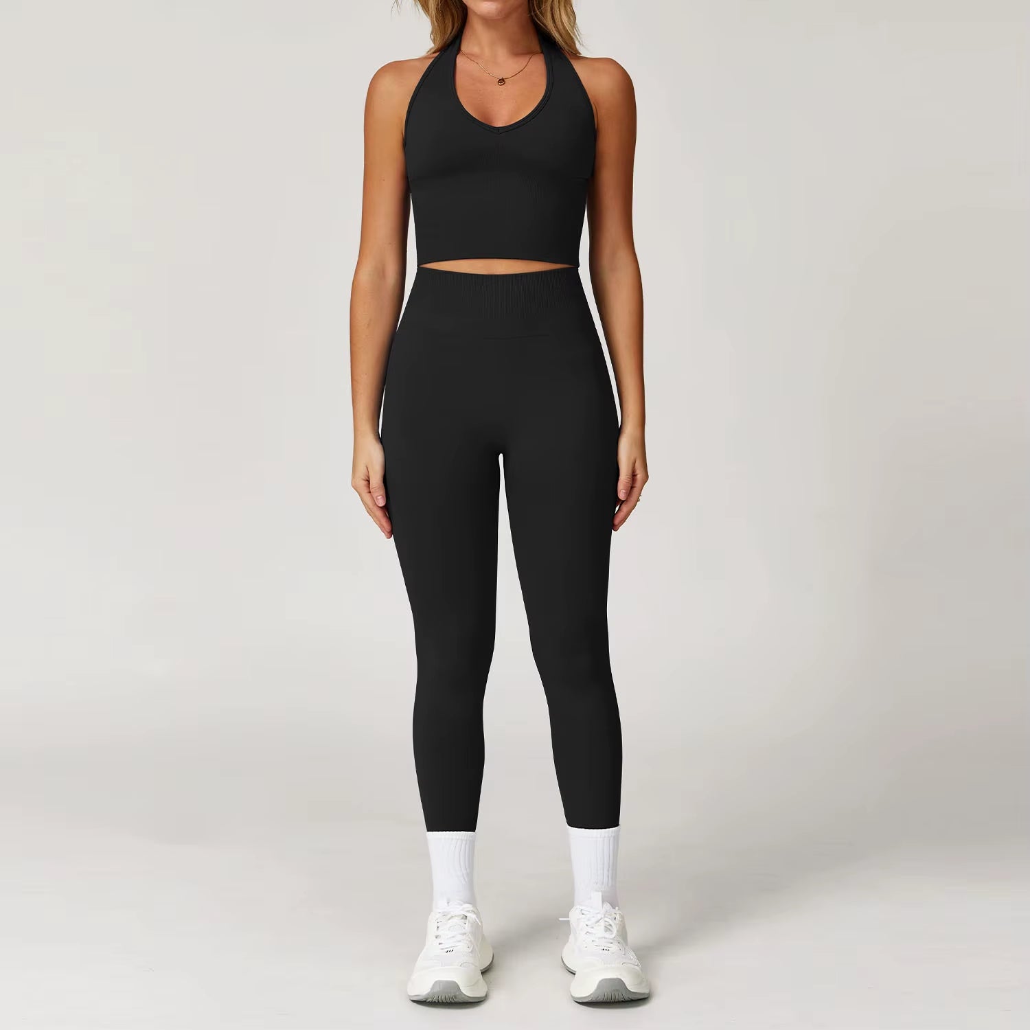 Seamless Gym Set Workout Clothes 2/3PCS Yoga Set Women'S Sportswear Fitness Leggings Sports Bra Athletic Long Sleeve Yoga Suit