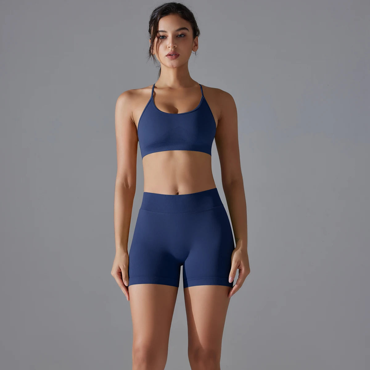 Seamless Yoga Set Sexy Sportswear Gym Clothing 2Pcs Sport Sets Women Hight Waist Leggings Fitness Shorts Sport Bra Suit