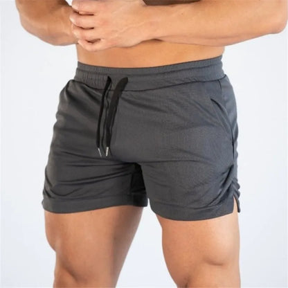 Sports Shorts Muscle New Big Size Solid Color Men'S Quick Dry Marathon Running Three Thirds Fitness Beach Pants Quick Dry Mesh