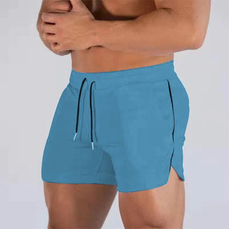 Sports Shorts Muscle New Big Size Solid Color Men'S Quick Dry Marathon Running Three Thirds Fitness Beach Pants Quick Dry Mesh