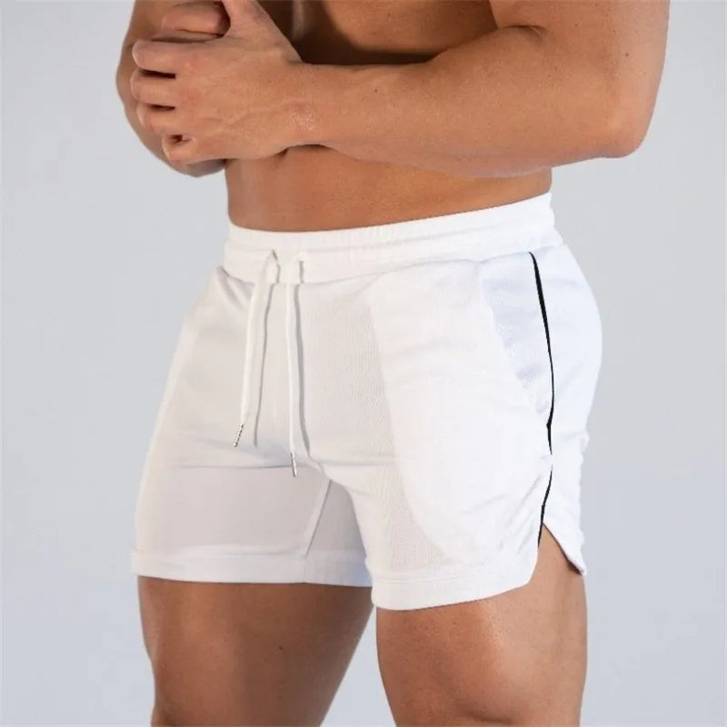 Sports Shorts Muscle New Big Size Solid Color Men'S Quick Dry Marathon Running Three Thirds Fitness Beach Pants Quick Dry Mesh