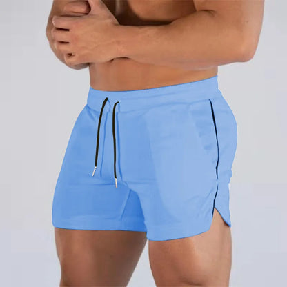 Sports Shorts Muscle New Big Size Solid Color Men'S Quick Dry Marathon Running Three Thirds Fitness Beach Pants Quick Dry Mesh