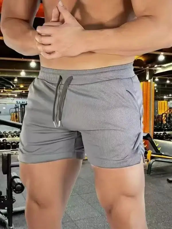 Sports Shorts Muscle New Big Size Solid Color Men'S Quick Dry Marathon Running Three Thirds Fitness Beach Pants Quick Dry Mesh