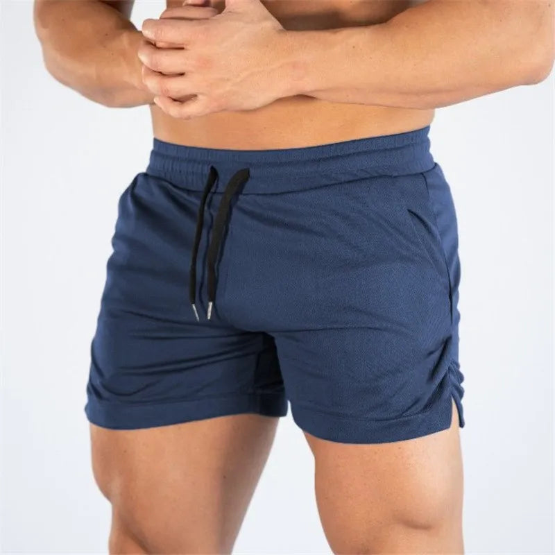 Sports Shorts Muscle New Big Size Solid Color Men'S Quick Dry Marathon Running Three Thirds Fitness Beach Pants Quick Dry Mesh