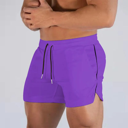 Sports Shorts Muscle New Big Size Solid Color Men'S Quick Dry Marathon Running Three Thirds Fitness Beach Pants Quick Dry Mesh