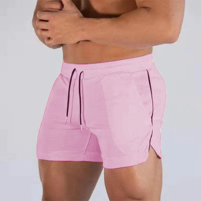 Sports Shorts Muscle New Big Size Solid Color Men'S Quick Dry Marathon Running Three Thirds Fitness Beach Pants Quick Dry Mesh