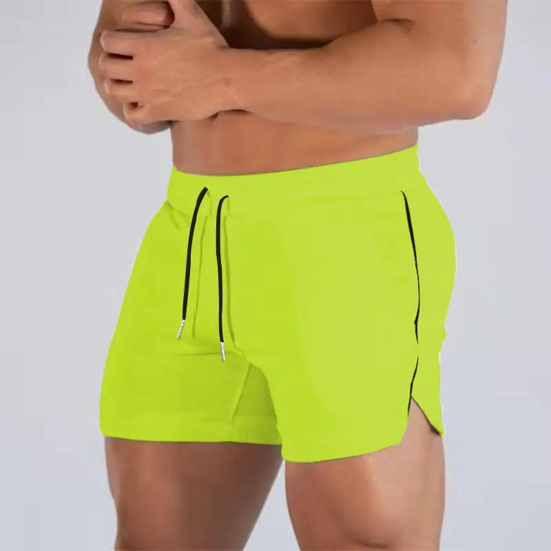 Sports Shorts Muscle New Big Size Solid Color Men'S Quick Dry Marathon Running Three Thirds Fitness Beach Pants Quick Dry Mesh