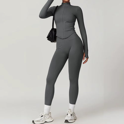 Seamless Gym Set Workout Clothes 2/3PCS Yoga Set Women'S Sportswear Fitness Leggings Sports Bra Athletic Long Sleeve Yoga Suit
