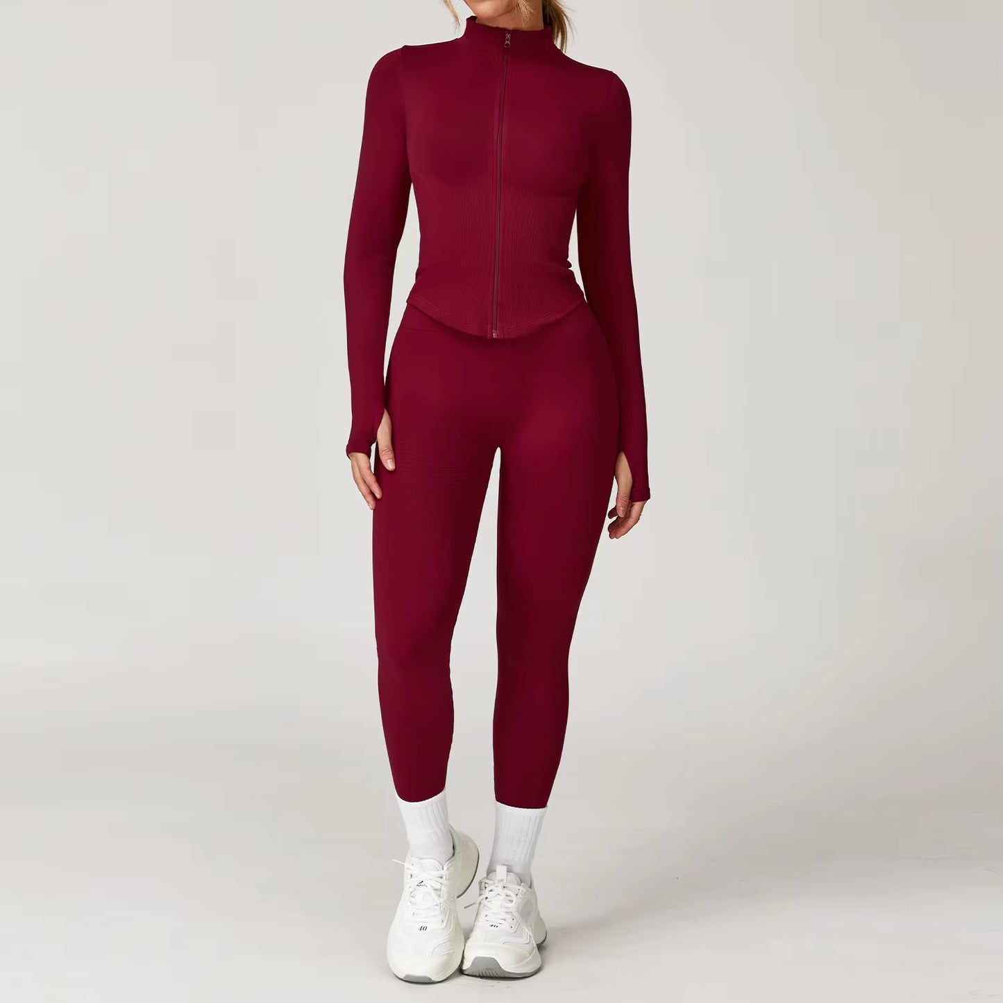 Seamless Gym Set Workout Clothes 2/3PCS Yoga Set Women'S Sportswear Fitness Leggings Sports Bra Athletic Long Sleeve Yoga Suit