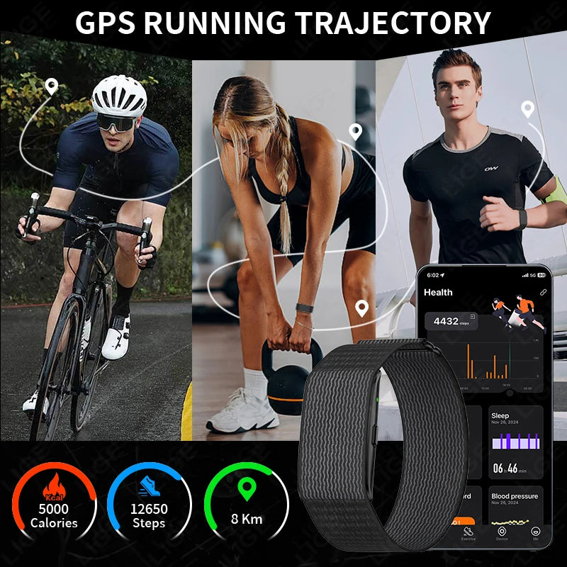 NO Screen Smart Wristbands with Heart Rate Sleep AI Health Monitor Report Smart Bracelet Incoming Call Notification Watches