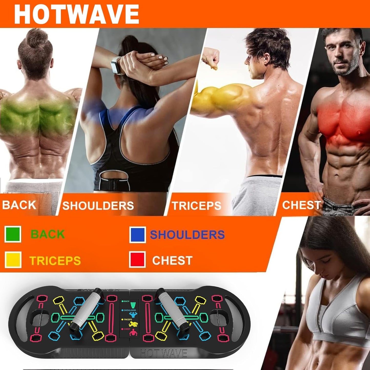 Push up Board Fitness, Portable Foldable 20 in 1 Push up Bar at Home Gym, Pushup Handles for Floor. Professional Strength Training Equipment for Man and Women