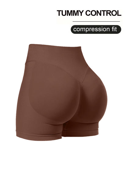 High Stretch Hip Lifting Fitness Yoga Shorts with Peach Hips and No Awkward Lines, Pilates Medium Intensity Training Shorts