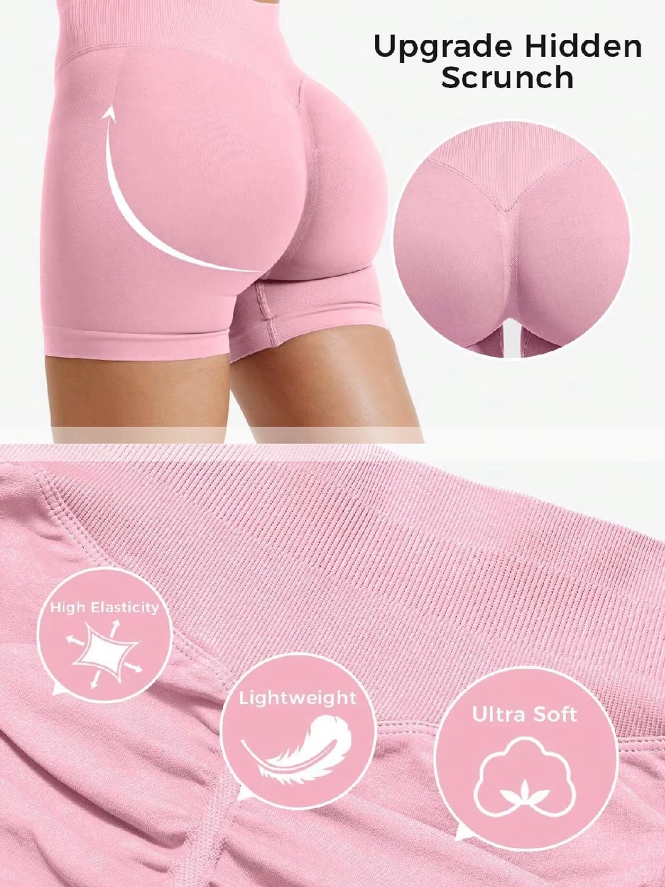 High Stretch Hip Lifting Fitness Yoga Shorts with Peach Hips and No Awkward Lines, Pilates Medium Intensity Training Shorts