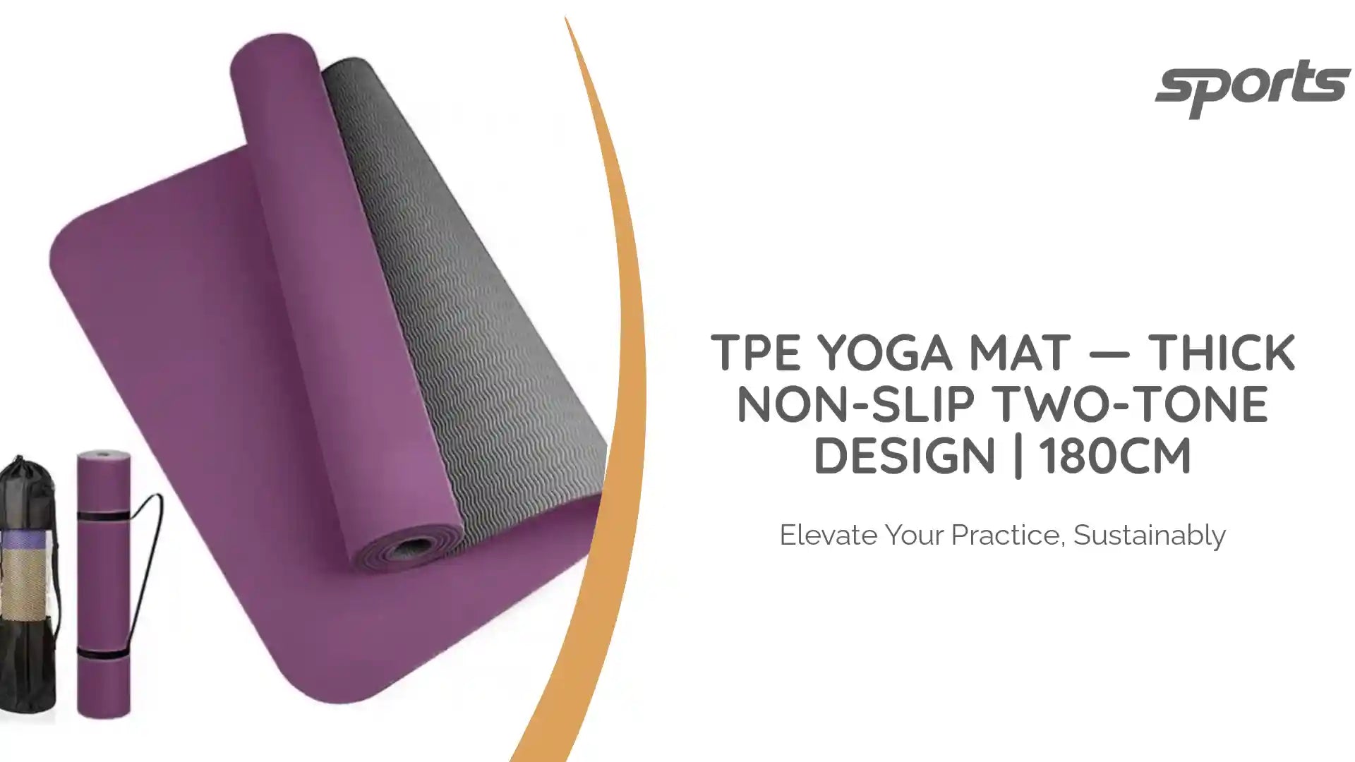 TPE Yoga Mat &mdash; Thick Non-Slip Two-Tone Design | 180cm by@Outfy