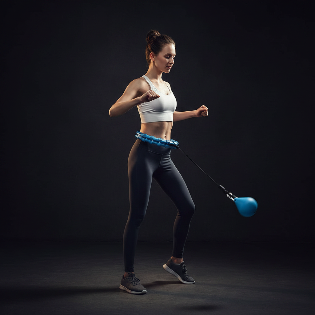 Woman using Weighted Hula Hoop